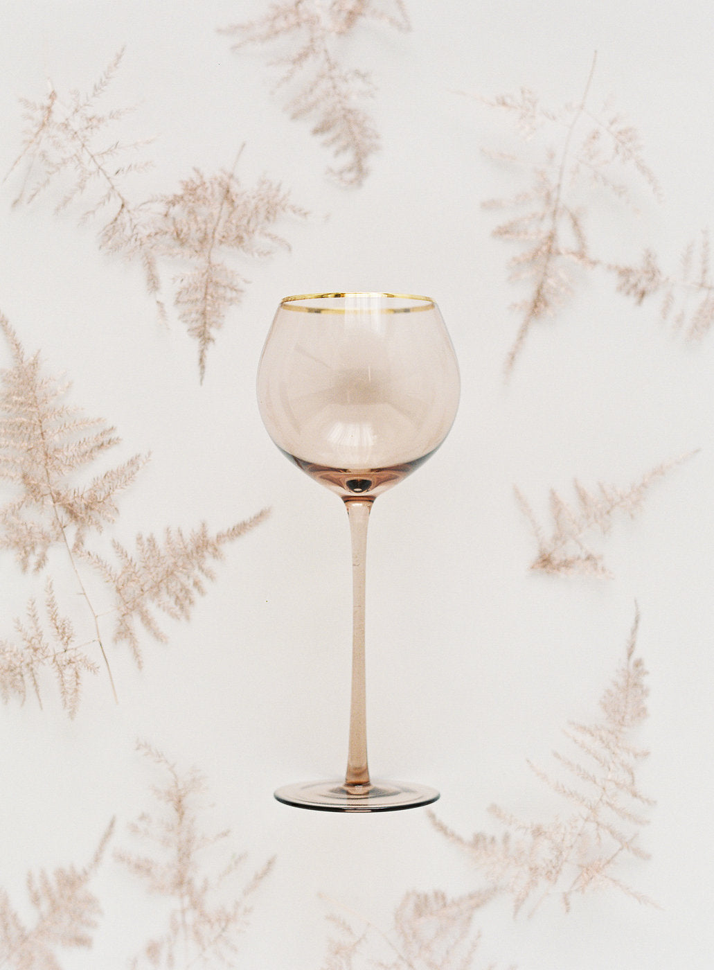 Siren White Wine Goblets – Fawn with Gold Rim (Set of 4)