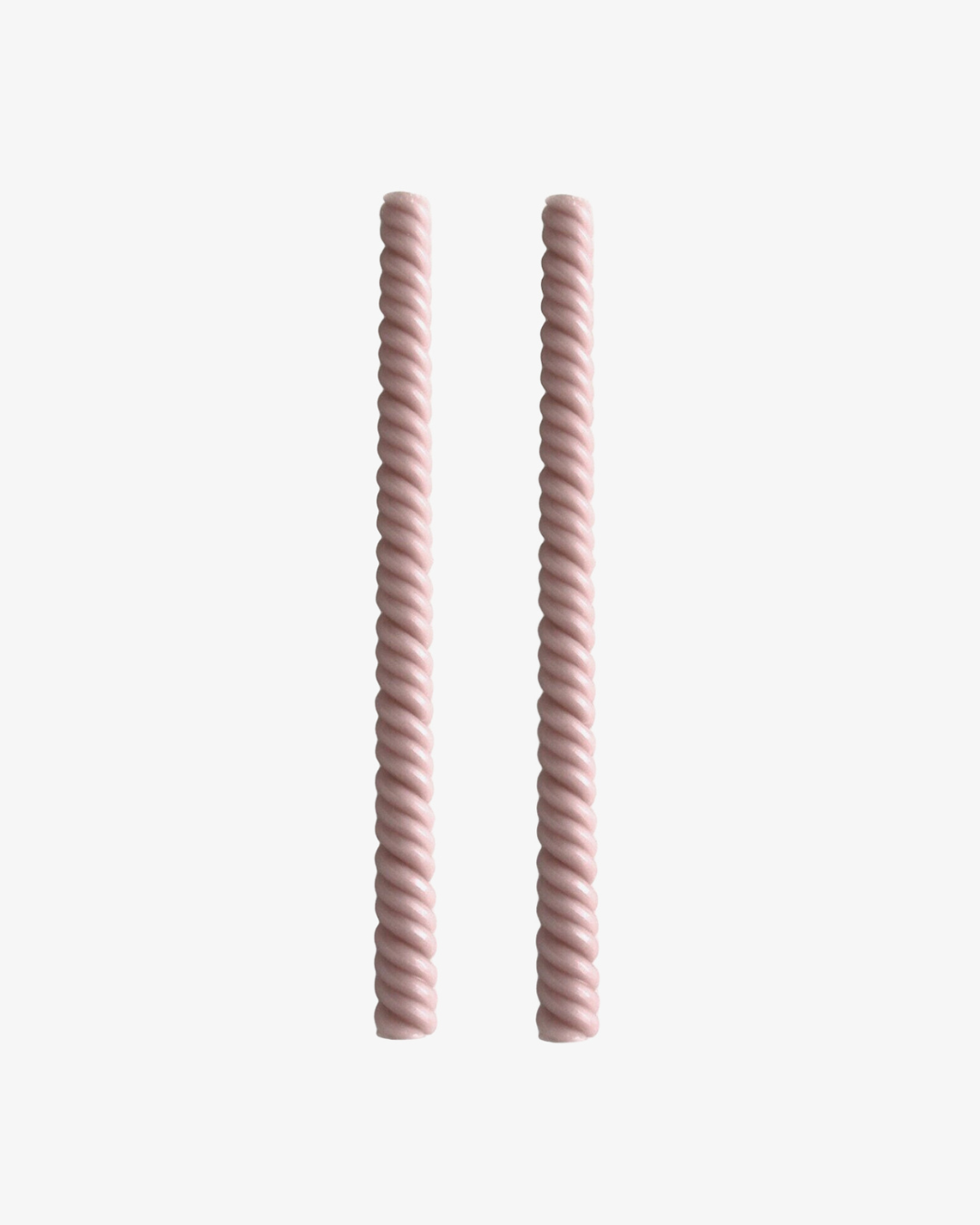 Smoked lilac helix taper candle in muted lavender made of 100% beeswax, set of 2