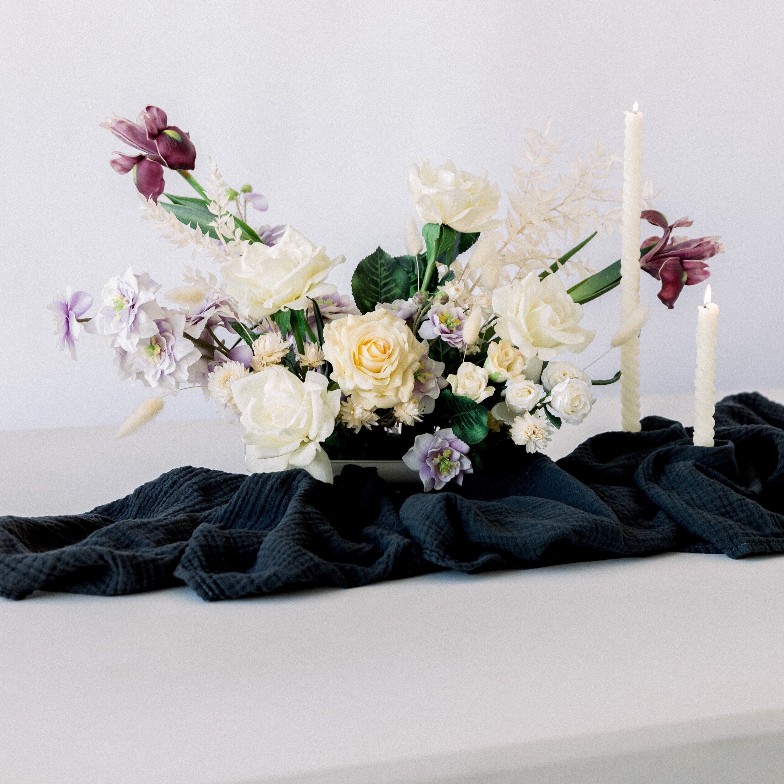 Organic Cotton Table Runner – Charcoal