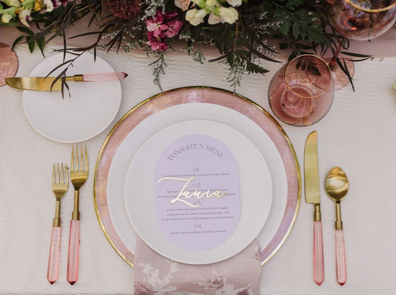 PRISM FLATWARE // 6 PIECE SET IN ROSEWATER + GOLD