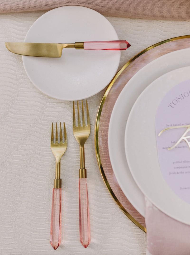 PRISM FLATWARE // 6 PIECE SET IN ROSEWATER + GOLD