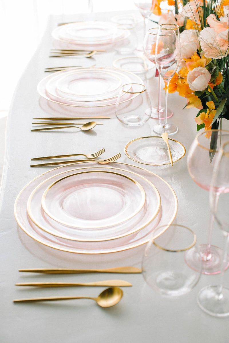 SIREN CHARGER PLATE IN ROSEWATER + GOLD