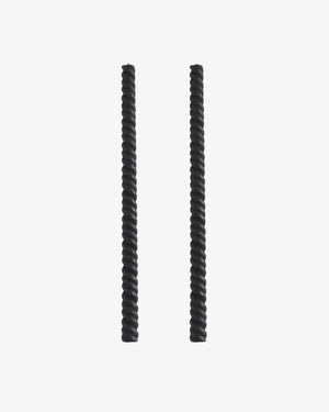 Charcoal helix taper candle in dusty black made of 100% beeswax, set of 2