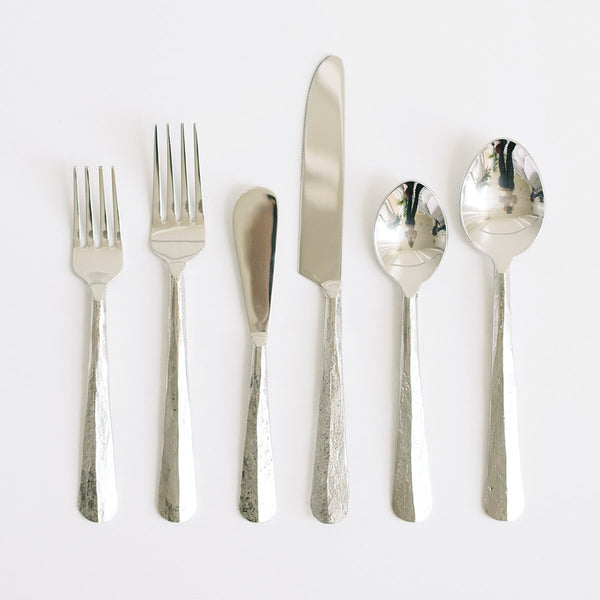 FORGED FLATWARE // 6 PIECE SET IN SILVER