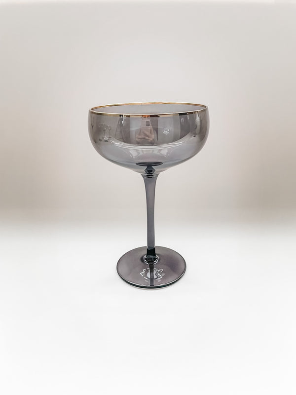 SIREN STEMWARE // CHAMPAGNE COUPE IN CHARCOAL