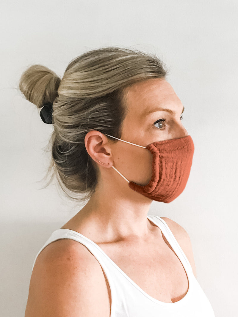 ORGANIC COTTON FACE MASKS // SET OF 4 IN MIXED WARM TONES