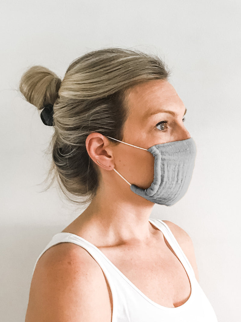 ORGANIC COTTON FACE MASKS // SET OF 4 IN  MIXED COOL TONES